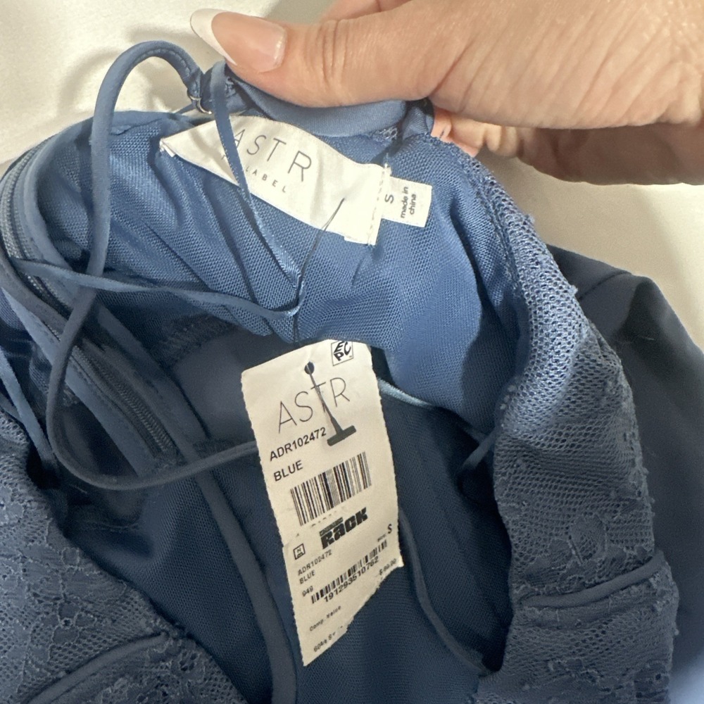 NEW $123 ASTR THE LABEL [ Small ] Aria Lace bustier Midi Dress Dusty Blue #T2144 - Picture 5 of 14